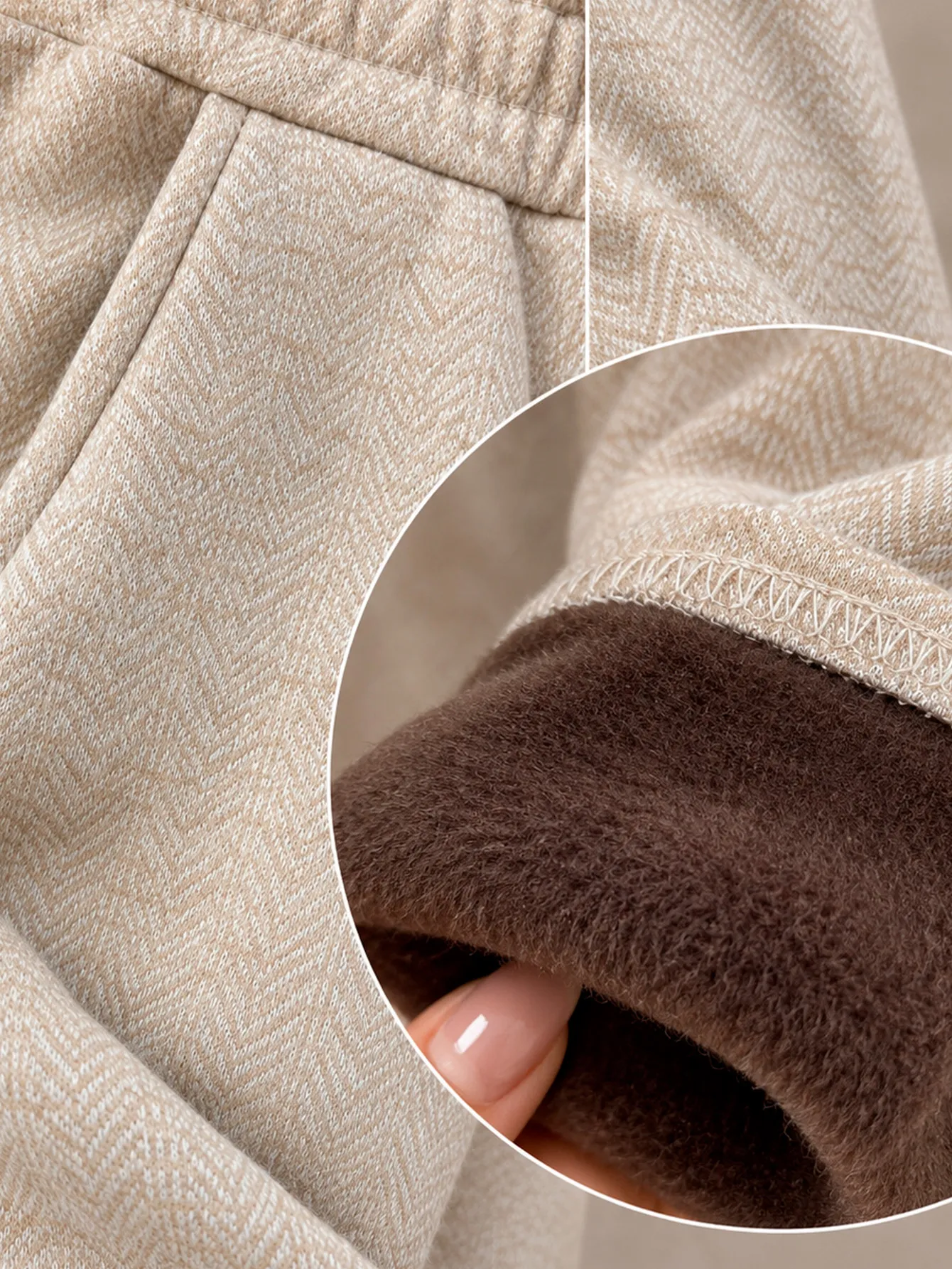 AD2650 Pantalón de tipo vestir con afelpado interno 15906